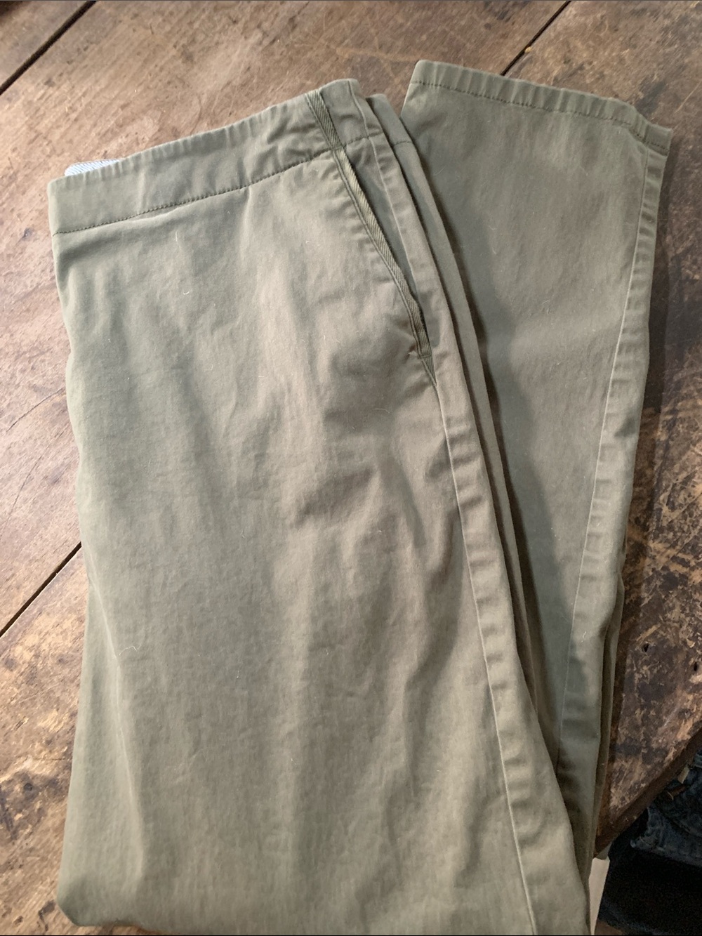 J. Jill Light Olive Green Straight-Leg Live-in Chinos - Picture 6 of 9